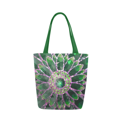 Green Mosaic Flower Canvas Tote Bag (Model 1657)