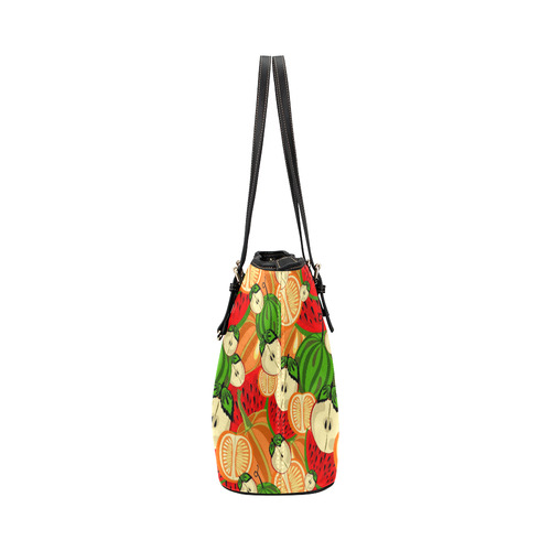 Colorful Fruit Pattern with Watermelon Leather Tote Bag/Small (Model 1651)