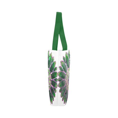 Green Mosaic Flower Canvas Tote Bag (Model 1657)