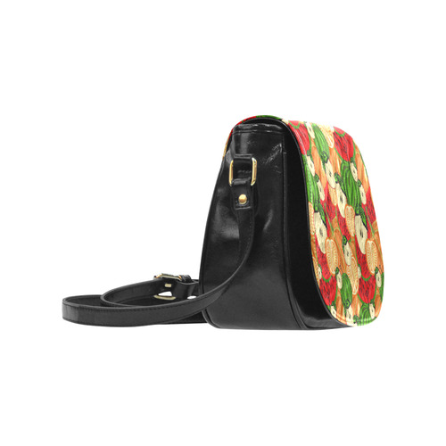 Colorful Fruit Pattern with Watermelon Classic Saddle Bag/Small (Model 1648)