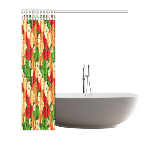 Colorful Fruit Pattern with Watermelon Shower Curtain 72"x72"
