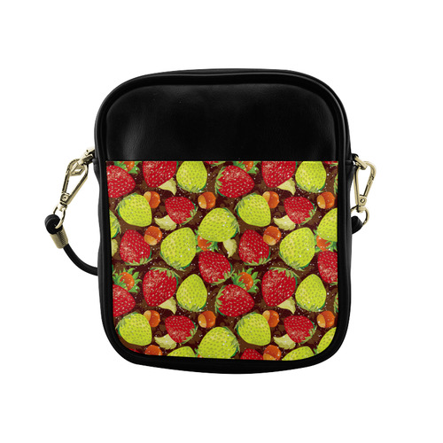 Strawberries Fruit Vegetable Pattern Sling Bag (Model 1627)