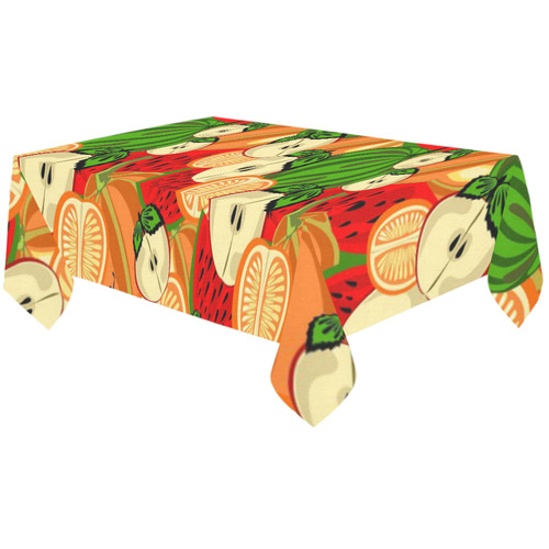Colorful Fruit Pattern with Watermelon Cotton Linen Tablecloth 60"x120"