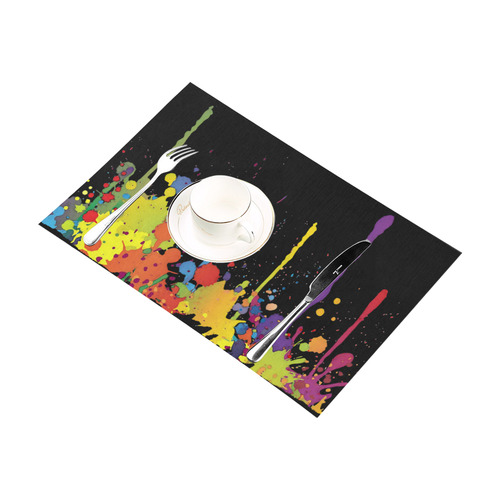 Crazy multicolored running SPLASHES Placemat 12''x18''