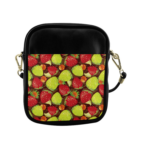 Strawberries Fruit Vegetable Pattern Sling Bag (Model 1627)