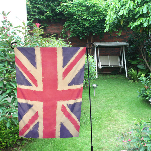 British UNION JACK flag grunge style Garden Flag 12‘’x18‘’（Without Flagpole）