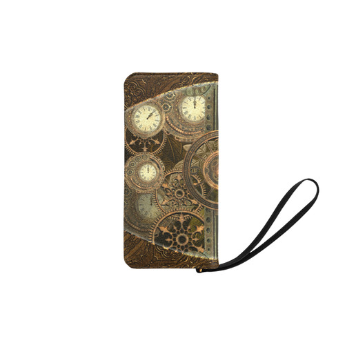 Steampunk clocks and gears Women's Clutch Purse (Model 1637)