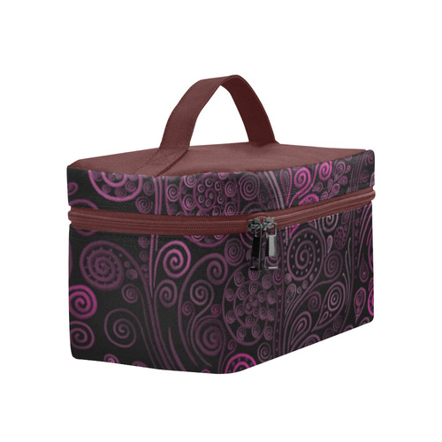 3D psychedelic ornaments, magenta Cosmetic Bag/Large (Model 1658)