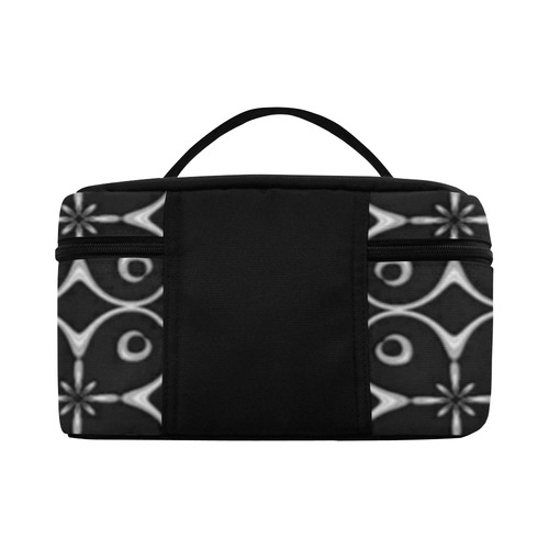 Black and Gray Abstract Cosmetic Bag/Large (Model 1658)