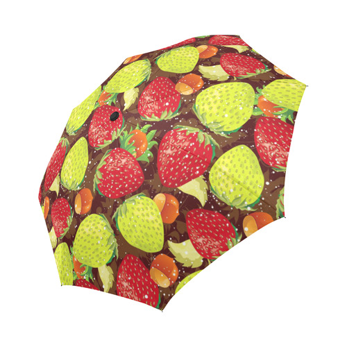 Strawberries Fruit Vegetable Pattern Auto-Foldable Umbrella (Model U04)