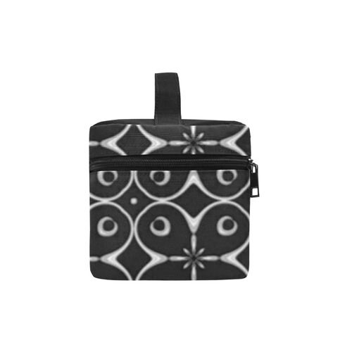 Black and Gray Abstract Cosmetic Bag/Large (Model 1658)