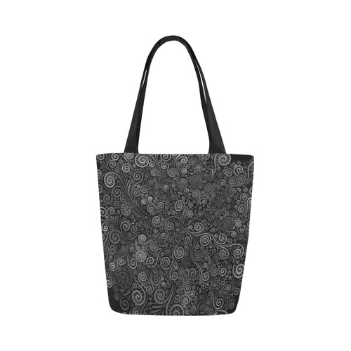 3D Black and White Rose Canvas Tote Bag (Model 1657)