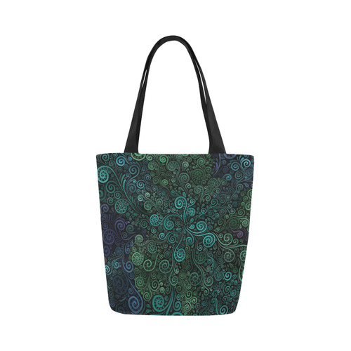 Turquoise 3D Rose Canvas Tote Bag (Model 1657)