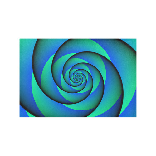 POWER SPIRAL - WAVES blue green Placemat 12''x18''