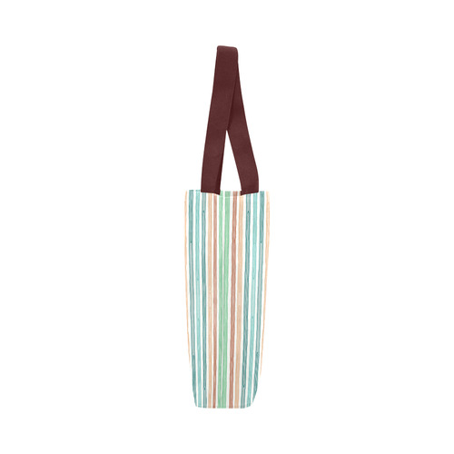 Fun decorative pastel lines, green blue orange red Canvas Tote Bag (Model 1657)