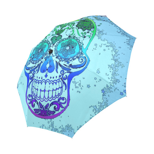 psychedelic Pop Skull 317D by JamColors Auto-Foldable Umbrella (Model U04)