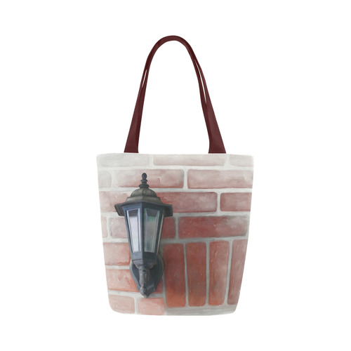 Lamp, Red Brick Canvas Tote Bag (Model 1657)