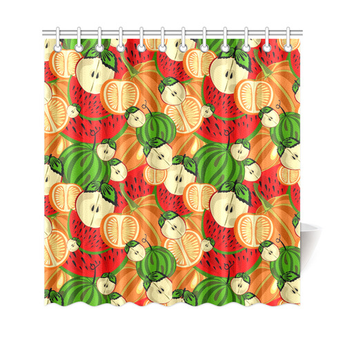Colorful Fruit Pattern with Watermelon Shower Curtain 69"x72"
