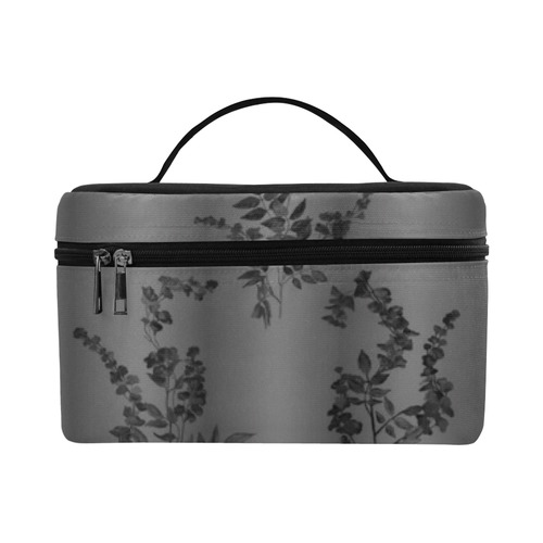 Black flowers pattern Cosmetic Bag/Large (Model 1658)