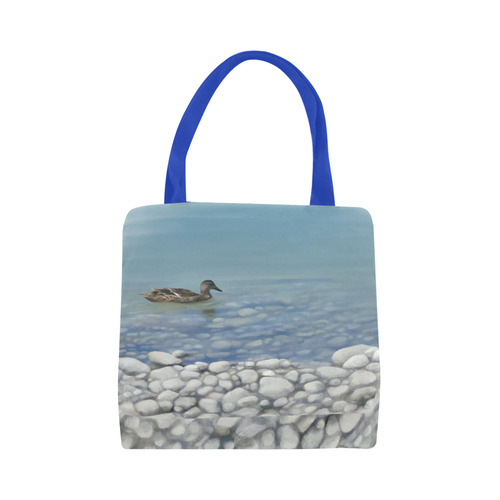 Swimming Duck, watercolor bird Canvas Tote Bag (Model 1657)