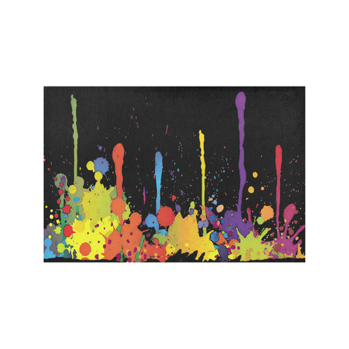 Crazy multicolored running SPLASHES Placemat 12''x18''