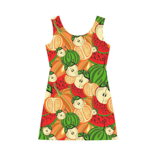 Colorful Fruit Pattern with Watermelon Bateau A-Line Skirt (D21)