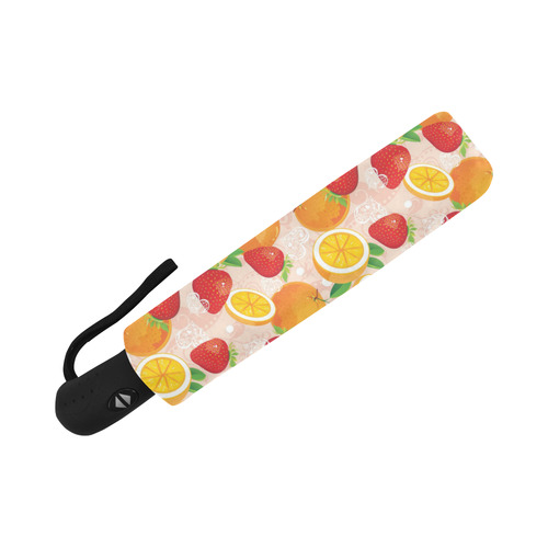 Strawberry Orange Hearts Fruit Pattern Auto-Foldable Umbrella (Model U04)