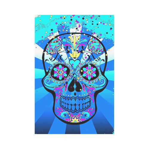 psychedelic Pop Skull 317B by JamColors Garden Flag 12‘’x18‘’（Without Flagpole）