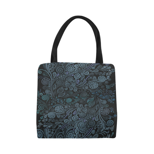 3D ornaments, psychedelic blue Canvas Tote Bag (Model 1657)