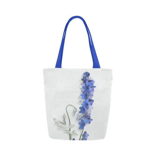 Blue - purple Consolida, floral watercolor Canvas Tote Bag (Model 1657)