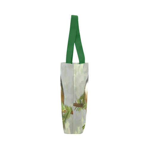 Fantail Chick in Forrest, pastel, watercolor bird Canvas Tote Bag (Model 1657)