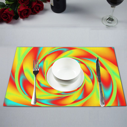 CRAZY POWER SPIRAL - neon colored Placemat 12''x18''