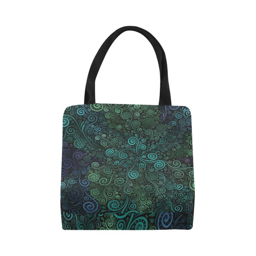 Turquoise 3D Rose Canvas Tote Bag (Model 1657)