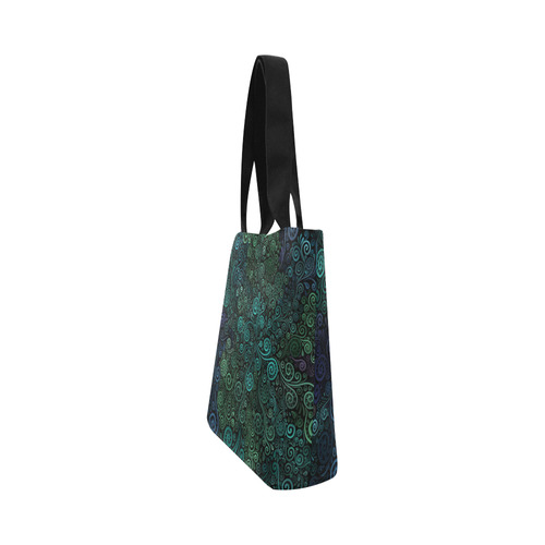 Turquoise 3D Rose Canvas Tote Bag (Model 1657)