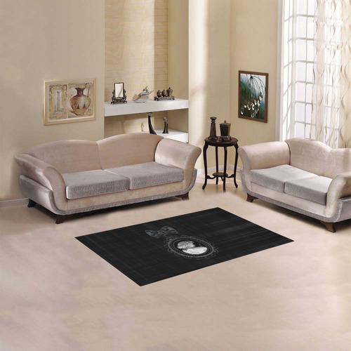 Black Angel Cameo Goth Area Rug 2'7"x 1'8‘’