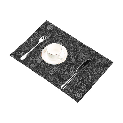 3D Black and White Rose Placemat 12’’ x 18’’ (Set of 4)