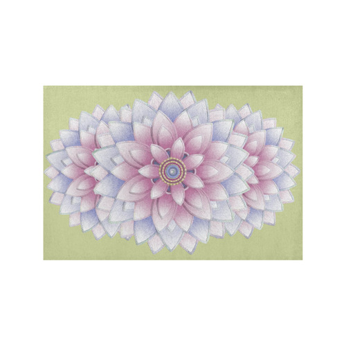 ornament pink, blue, floral pattern Placemat 12’’ x 18’’ (Set of 4)