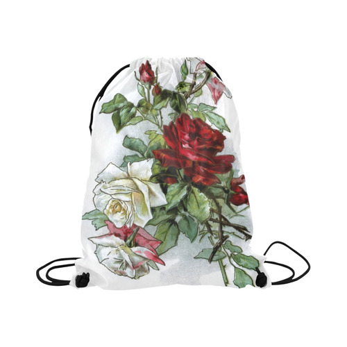 Vintage Roses Floral Large Drawstring Bag Model 1604 (Twin Sides)  16.5"(W) * 19.3"(H)