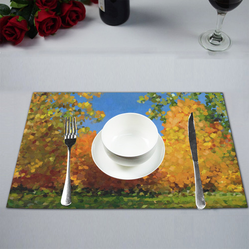 Park, oil painting, landscape Placemat 12’’ x 18’’ (Set of 4)