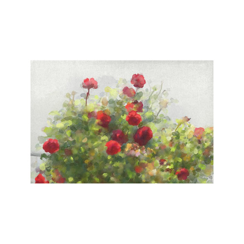 Red Roses , floral watercolor Placemat 12’’ x 18’’ (Set of 4)