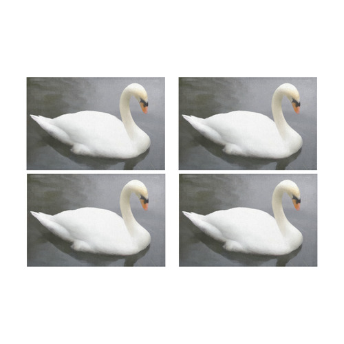 Swan - watercolor bird Placemat 12’’ x 18’’ (Set of 4)