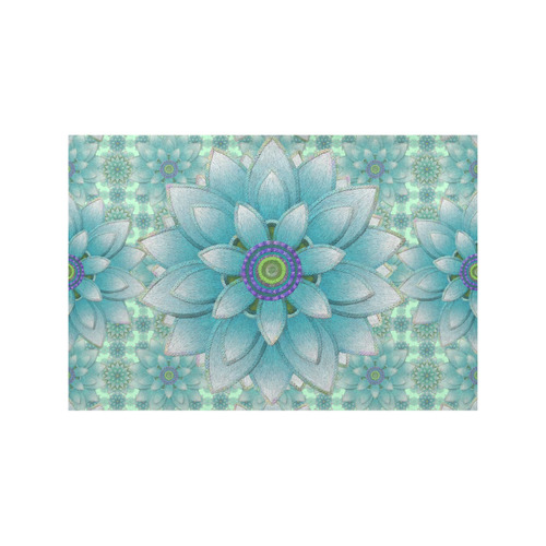 Turquoise Lotus pattern Placemat 12’’ x 18’’ (Set of 4)