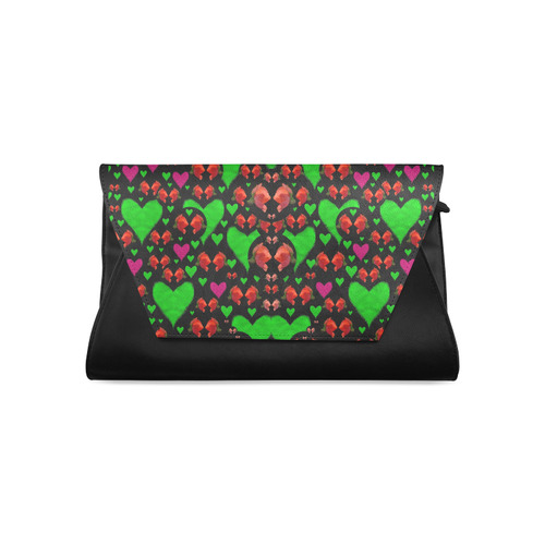 love hearts and roses Clutch Bag (Model 1630)