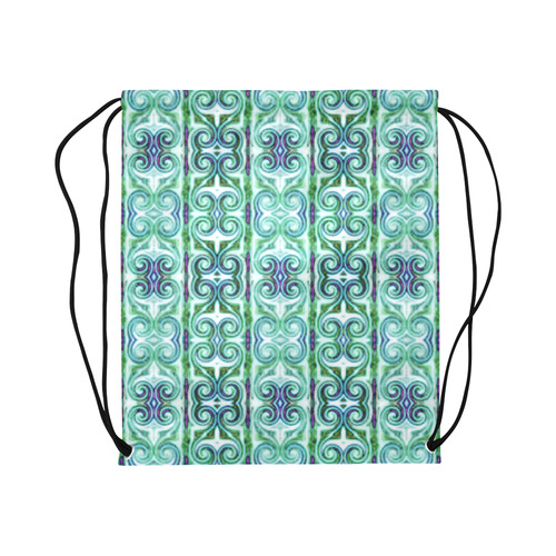 Multicolored Green Large Drawstring Bag Model 1604 (Twin Sides)  16.5"(W) * 19.3"(H)