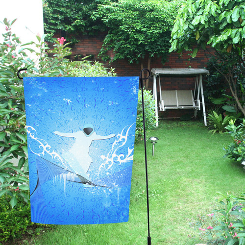 Snowboarder with snowflakes