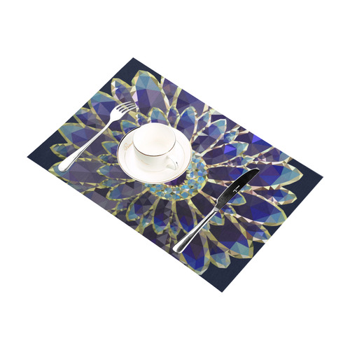 Blue Mosaic Flower Placemat 12’’ x 18’’ (Set of 4)