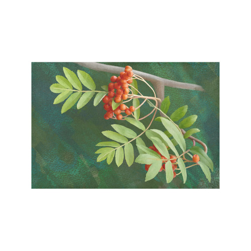 Plant Watercolor Rowan tree - Sorbus aucuparia Placemat 12’’ x 18’’ (Set of 4)