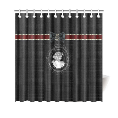 Black Angel Cameo Goth Shower Curtain 69"x70"