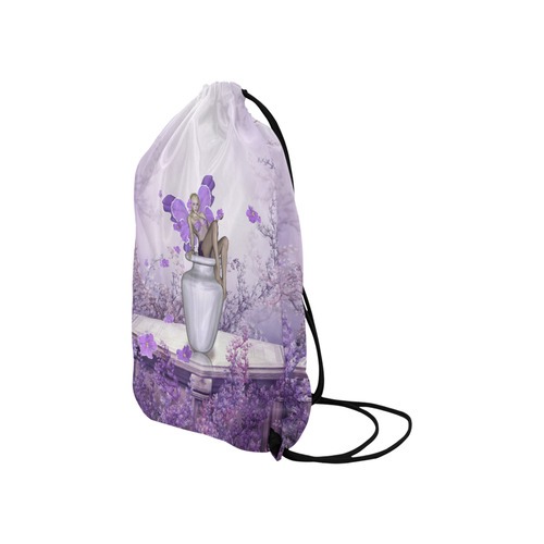 Beautiful fairy with flowers Small Drawstring Bag Model 1604 (Twin Sides) 11"(W) * 17.7"(H)
