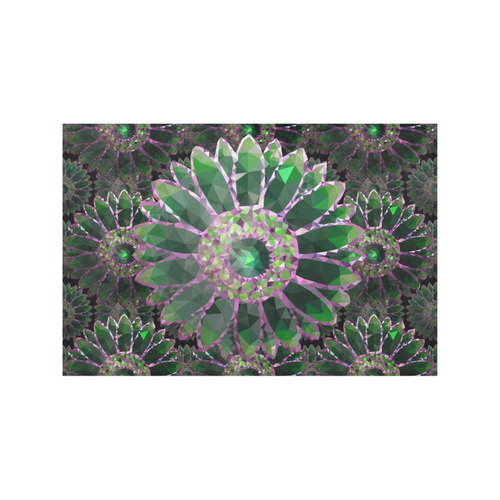 Green Mosaic Flower Placemat 12’’ x 18’’ (Four Pieces)